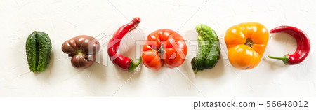 Ugly organic colorful tomato, pepper, cucumber. Ugly organic colorful tomato, pepper, cucumber. 56648012