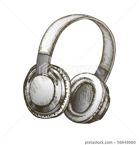 Color Music Lover Device Wireless Headphones Vector 56648060