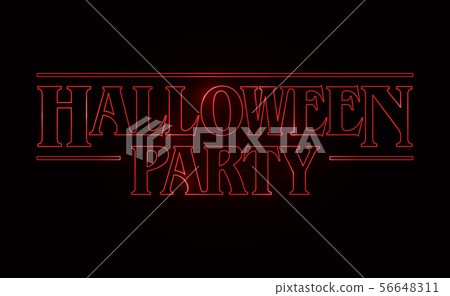 Halloween Party text design, 80's style 56648311