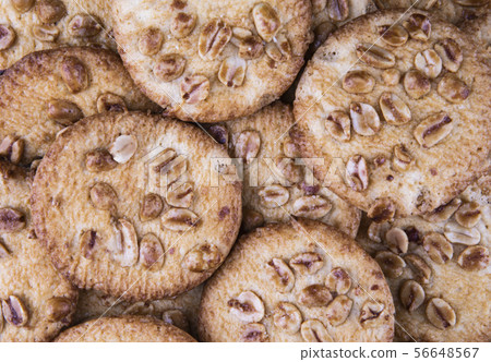 A stack of cookies. 56648567