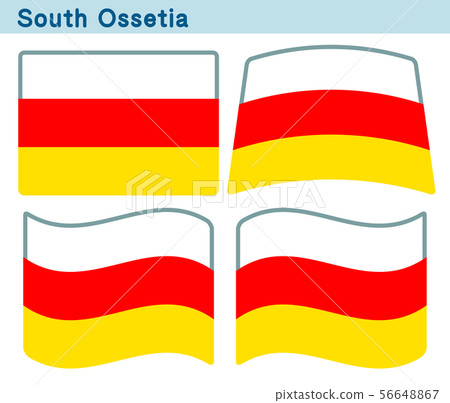 "South Ossetia flag" icon design in four shapes 56648867