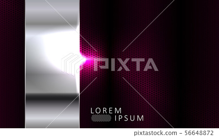 Abstract dark mesh background with a metal frame and bright violet light 56648872