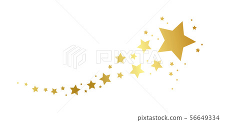 christmas golden falling star decoration isolated on white background 56649334