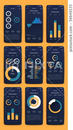 Vector graphics set mobile infographics. Stock vector 56649335