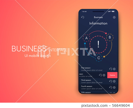 Mobile application interface. Ui design, stock vector Mobile application interface. Ui design, stock vector 56649604
