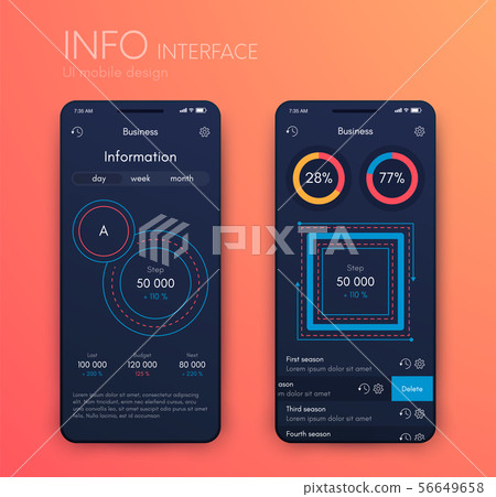 Mobile application interface. Ui design, stock vector Mobile application interface. Ui design, stock vector 56649658
