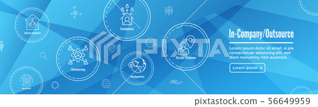 In-Company and Outsource Icon Set - web header 56649959
