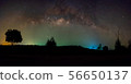 Milky way over the mountain 56650137