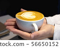capuchino coffee on hand 56650152