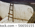 Old wood ladder in the old pool 56650155