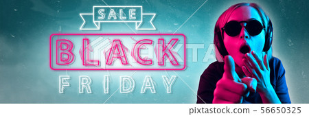 Black friday, sales. Modern design. Contemporary art collage. 56650325