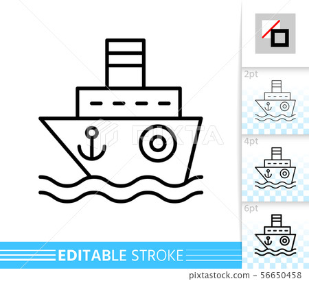 Ship boat cruise simple thin line vector icon 56650458
