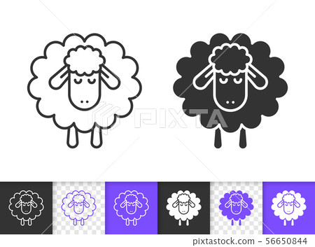 Sleep Sheep simple black line vector icon 56650844