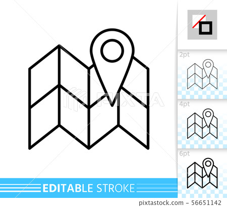 Map pin navigation simple thin line vector icon - Stock Illustration ...