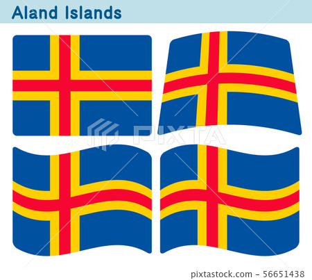 Aland Islands Flag 4 Icon Design Stock Illustration