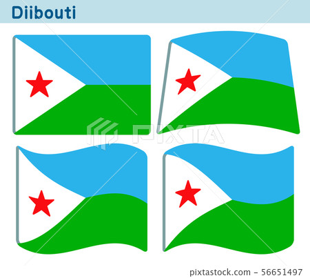 "Djibouti flag" four-shaped icon design 56651497