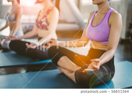 Group of young asian women sporty attractive 56651564
