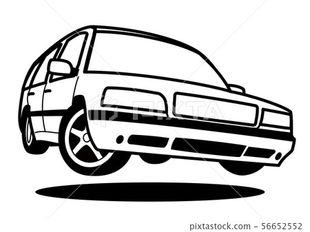 Nostalgic Wagon Jump Coloring Car Illustration Nostalgic Wagon Jump Coloring Car Illustration 56652552