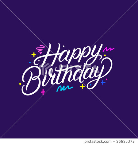 Happy Birthday hand written lettering. 56653372