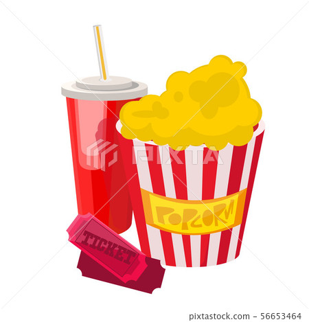 Red beverage glass white tube 56653464