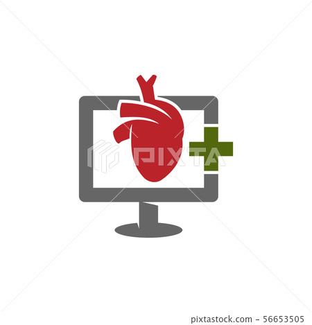 Heart attack risk vector logo icon design 56653505