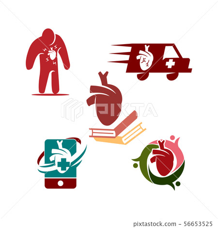 Heart attack risk vector logo icon design 56653525