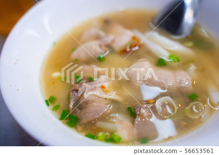 chinese noodle soup with pork offal 56653561