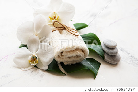 Natural spa ingredients with orchid flowers Natural spa ingredients with orchid flowers 56654387