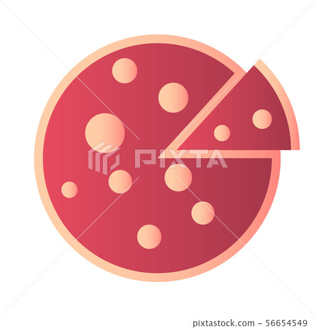 Flat pizza icon isolated on the white background Flat pizza icon isolated on the white background 56654549
