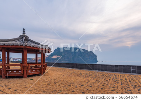 Seongsan ilchulbong in Jeju island,South Korea. 56654674