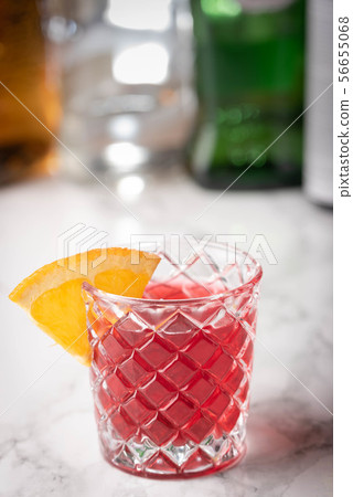 classic negroni on marble background classic negroni on marble background 56655068