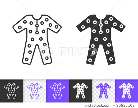 Pajama sleepwear nightwear black line vector icon 56655102