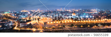 jerusalem city by night 56655109