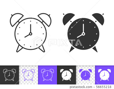 Alarm Clock timer watch black line vector icon - Stock Illustration ...