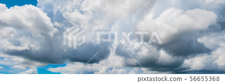 panoramic blue sky and cloud storm in summertime 56655368