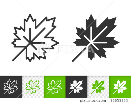 Green leaf of tree simple black line vector icon - Stock Illustration ...