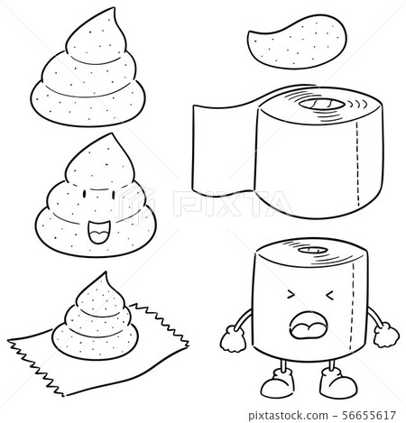 vector set of tissue paper and poop 56655617
