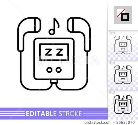 Mp3 Player music portable device line vector icon - Stock Illustration ...