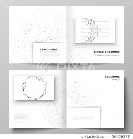 The vector layout of two covers templates for square design bifold brochure, magazine, flyer The vector layout of two covers templates for square design bifold brochure, magazine, flyer 56656278