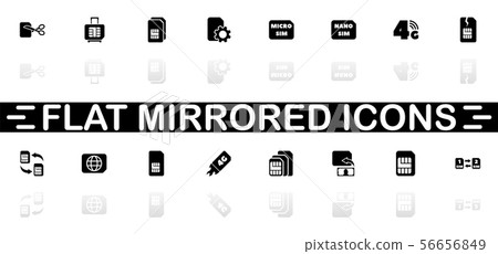 Sim Cards - Flat Vector Icons Sim Cards - Flat Vector Icons 56656849