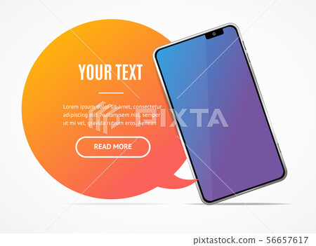 Realistic Detailed 3d Mobile Phone Banner Card Template. Vector 56657617