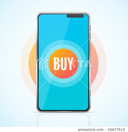 Realistic 3d Detailed Buy Ecommerce App Concept. Vector 56657619