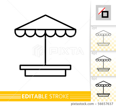 Sandbox umbrella beach parasol line vector icon 56657637