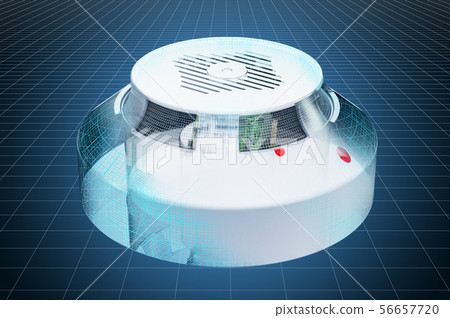 Visualization 3d cad model of smoke detector 56657720