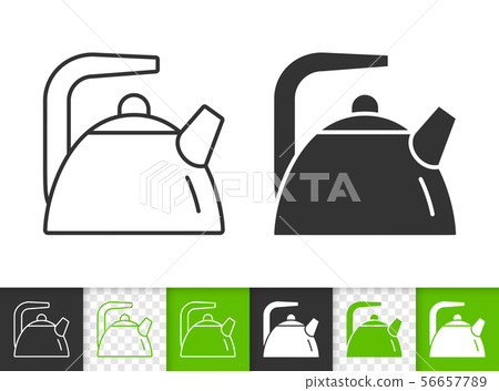 Teapot kettle tea simple black line vector icon Teapot kettle tea simple black line vector icon 56657789