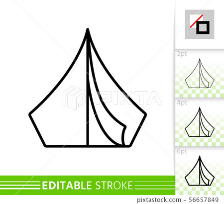 Camp tent summer awning thin line vector icon - Stock Illustration ...