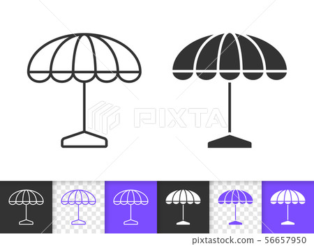 Street cafe summer beach umbrella line vector icon 56657950