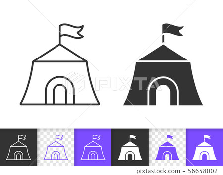 Circus Tent carnival marquee thin line vector icon - Stock Illustration ...