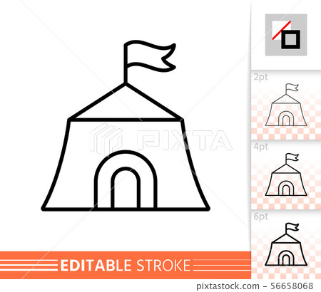 Circus Tent carnival Marquee thin line vector icon 56658068