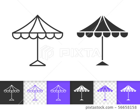 Street cafe summer beach umbrella line vector icon 56658158